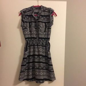 ✨3/15✨Cute print dress w/ military style like top